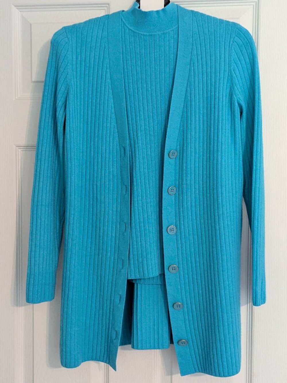 Talbots turquoise sweater set